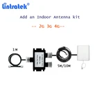 Внутренняя антенна Lintratek с дополнительной панелью 9 дБи + 2-сторонний сплиттер + коаксиальный черный кабель RG6 5D для усилителя сигнала сотового телефона 2g 3g 4g