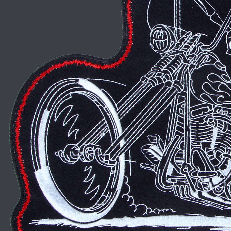 Огромная бездорожья череп 13 дюймов большие вышитые нашивки для куртки жилет езды