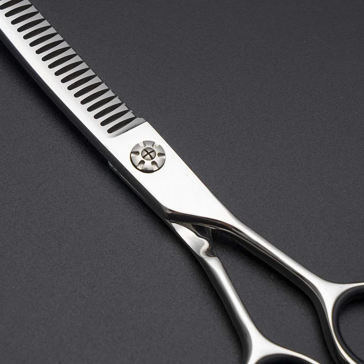 

7 inch right handed curved dog grooming chunker scissor