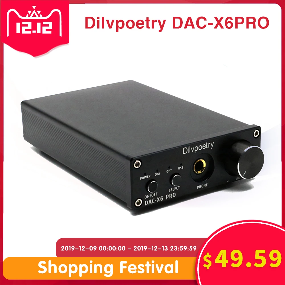 Dilvpoetry DAC-X6 PRO Настольный ЦАП USB усилитель для наушников 192 кГц ЦАП CS4398 Hifi усилитель 2,0 домашний усилитель коаксиальный оптический вход