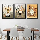 Мультфильм Аниме Ресторан холст для живописи хлебобулочные готовить плакат Кухня Кофе, Wall-Art украшение дома плакаты и принты