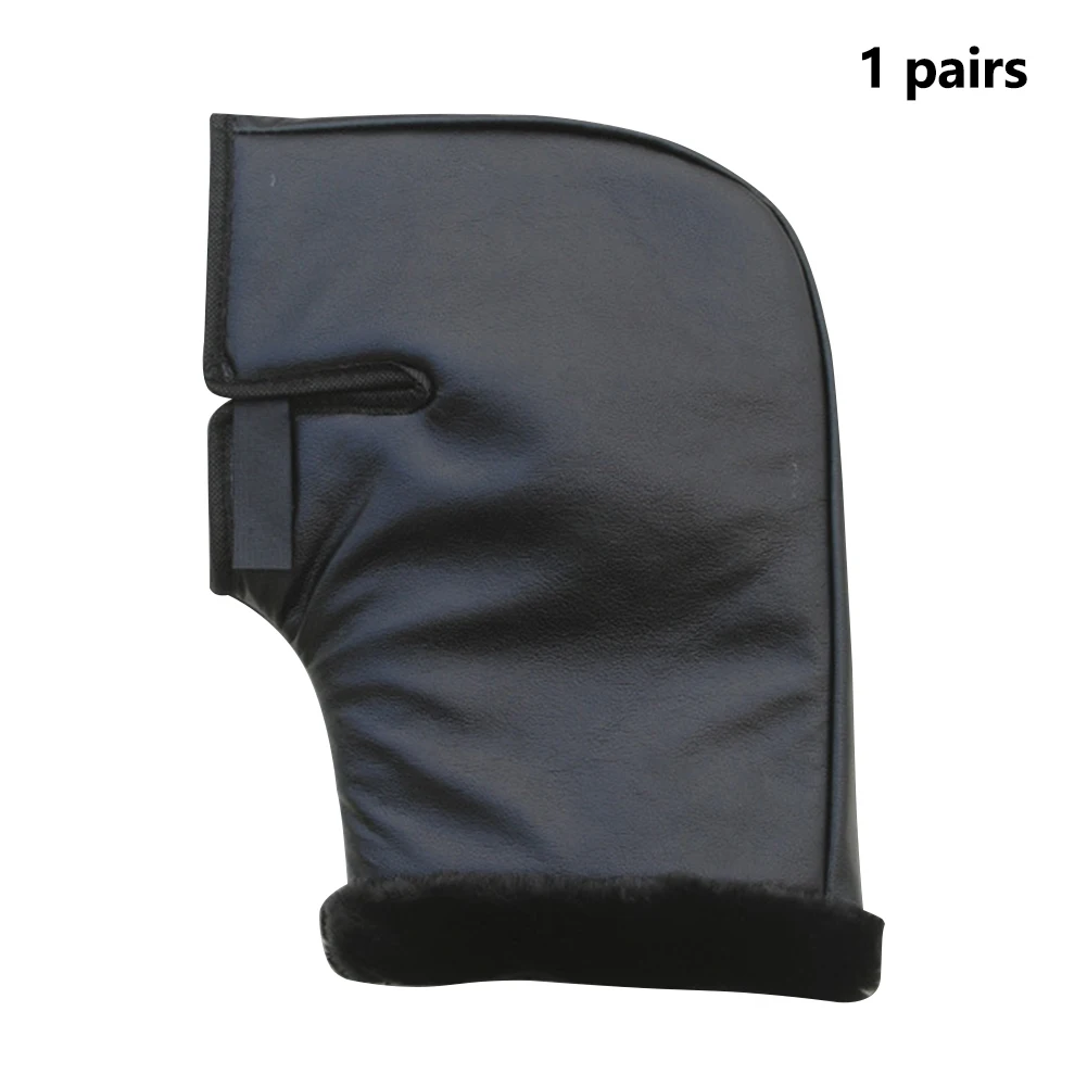 

1pair Muffs Waterproof Easy Clean Gloves Windproof Keep Warm Faux Leather Cover Motorcycle Handle Portable Winter Thickened