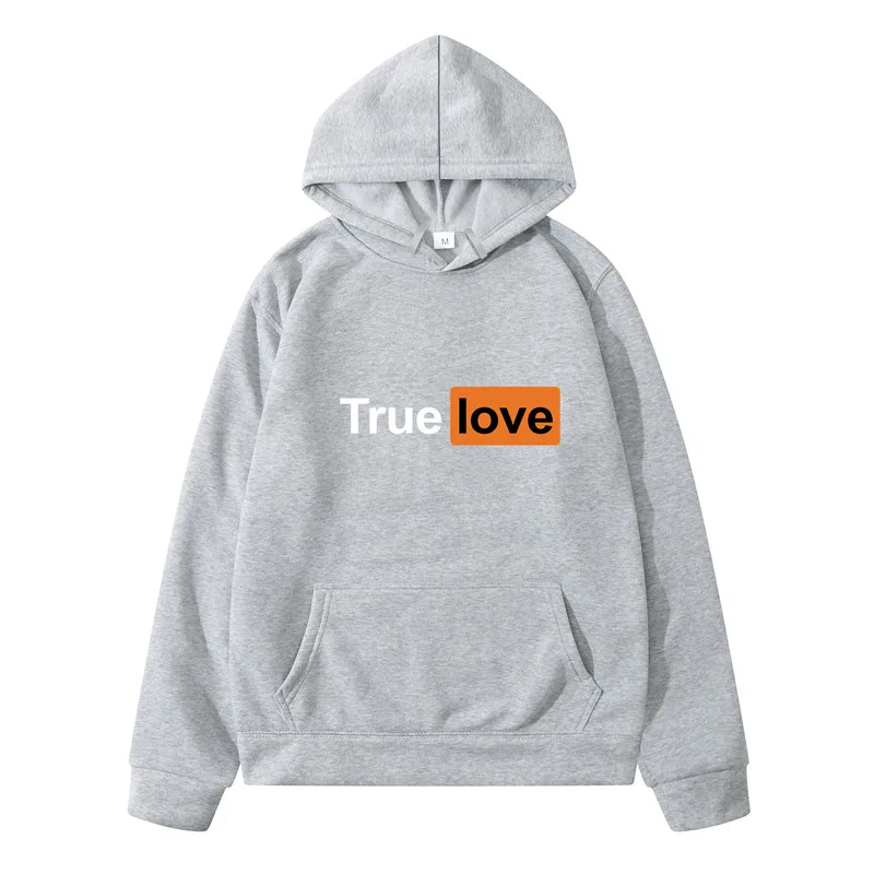 

2021 men's clothing winter casual men's pocket hoodie printed sweatshirt cotton True Love Tees top hip-hop streetwear men