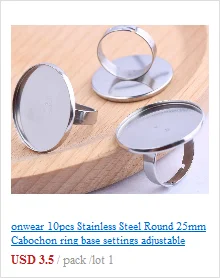 Onwear 10 шт. нержавеющая сталь fit 12 мм rivoli камень кольцо базовые настройки diy пустой ободок лотки для изготовления ювелирных колец