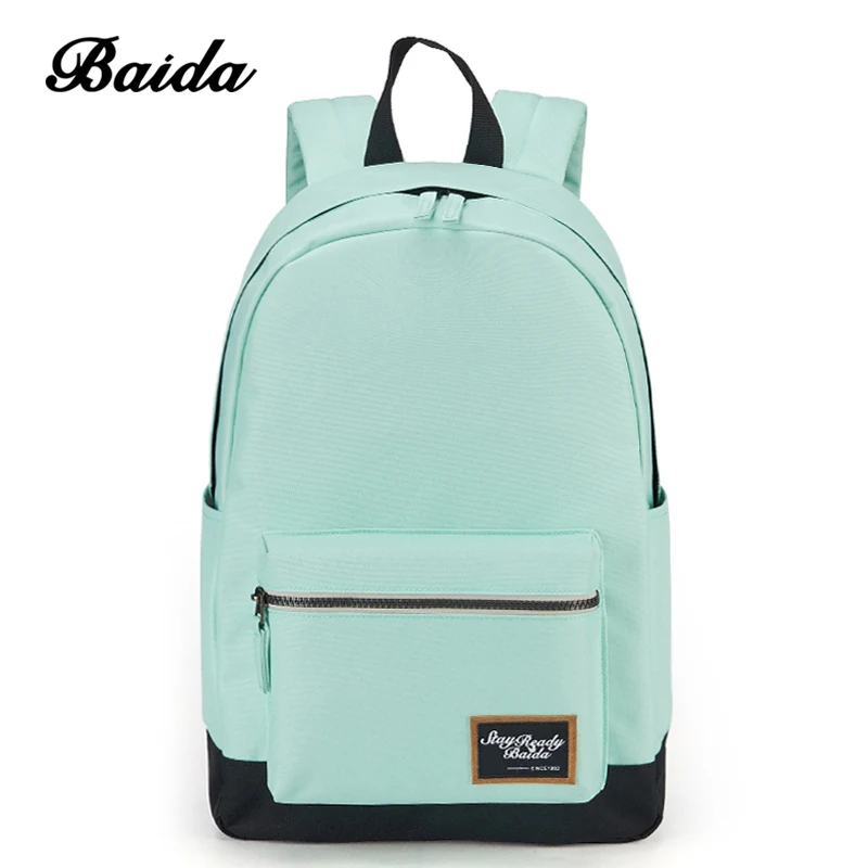 BAIDA Fashion Backpack for Women Leisure Trip Rucksacks Back Pack Girls Teenager Contrast Color Laptop Bagpack School Bags | Багаж и сумки