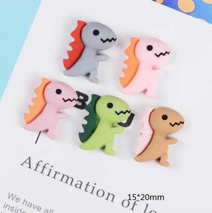 20 шт./лот кабошоны из смолы с плоской задней поверхностью в виде динозавра
