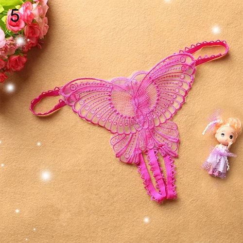 

Women Sexy Open Crotch Butterfly Hollow Strap Thong G-String Underwear Panties