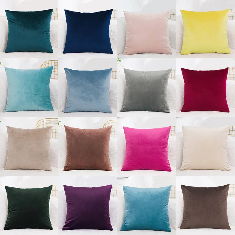 

Polyester Cushion Cover 45x45cm Pillowcase Solid Color Decor Sofa Throw Pillows Room Pillow Case Decorative Funda Cojin Cojines