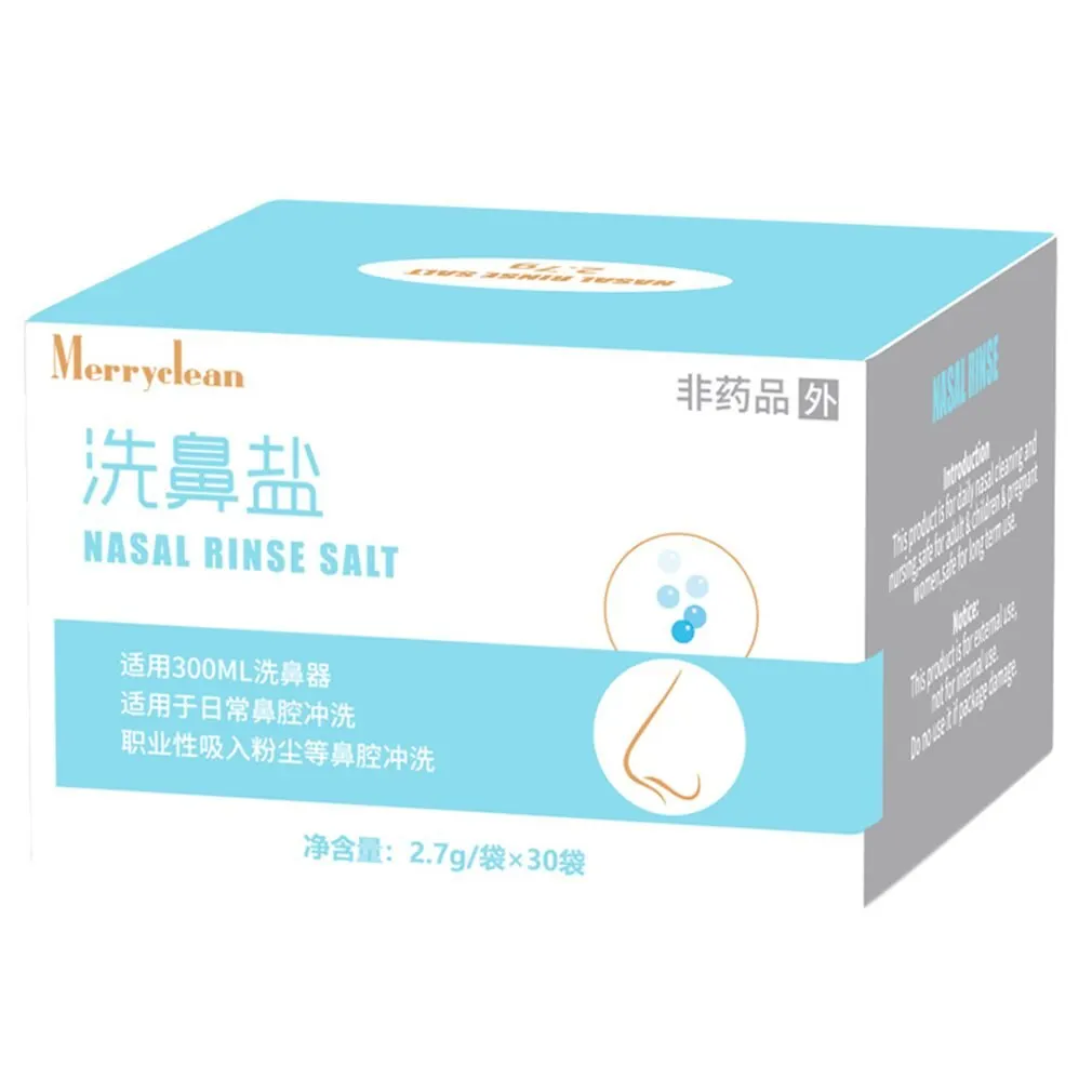 

30bags/box Merryclean Normal Saline Nasal Cleaning Salt For Adults And Children Nasal Cavity Cleaning Nursing