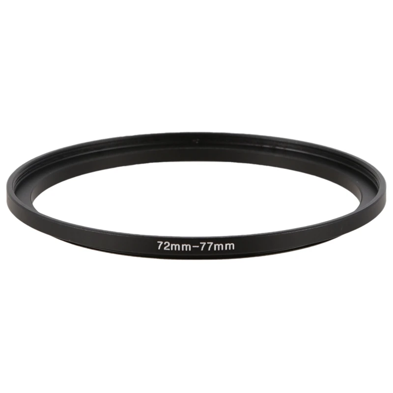 

72mm-77mm Camera Lens Step Up Filter Black Metal Adapter Ring