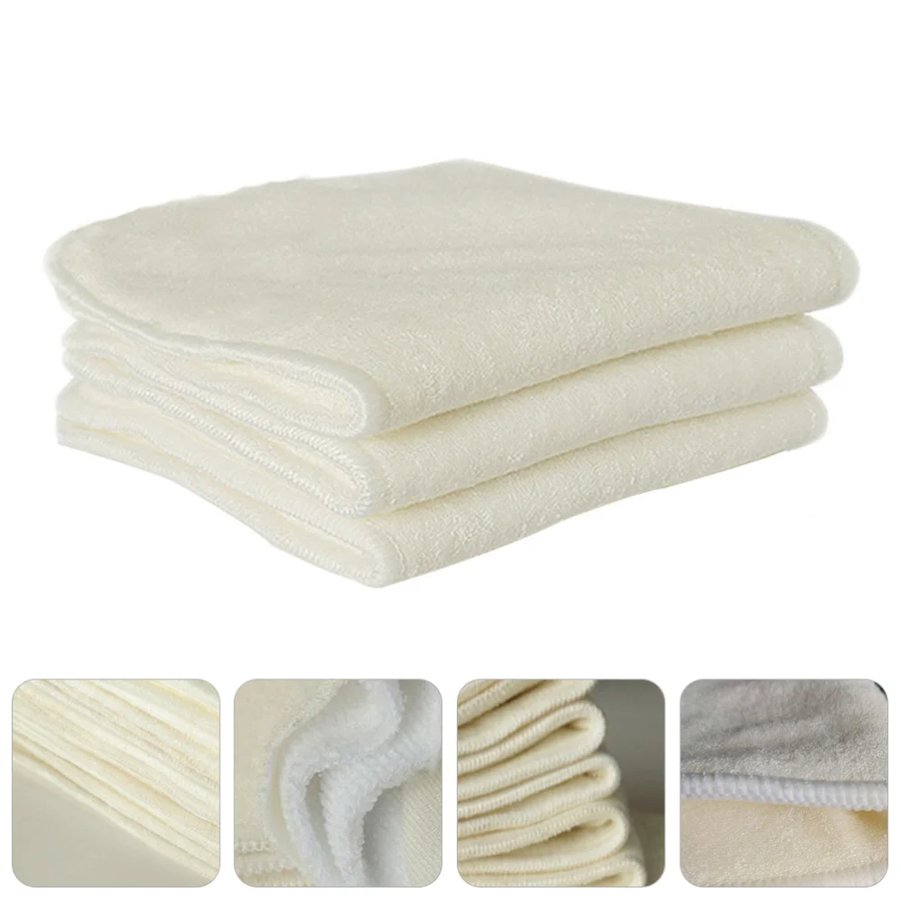 

3Pcs Baby Cloth Diapers Bamboo Fibre Microfiber 4 Layer Deodorant Diaper Pads