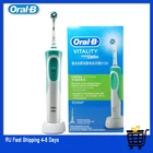 Электрическая зубная щетка Oral B Vitality для взрослых, перезаряжаемая зубная щетка, сменные зубные щетки, головки, импортированные из Германии