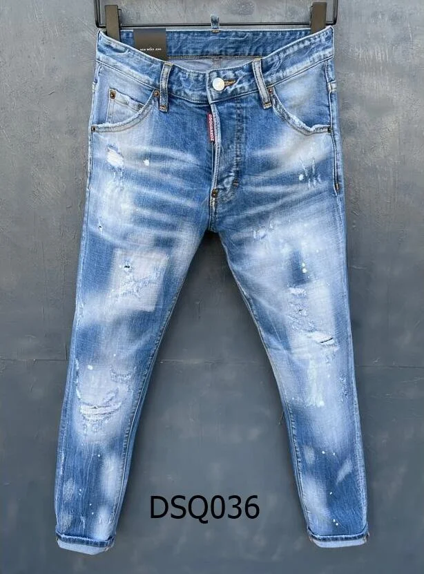 

Классические джинсы большого размера, оригинальные DSQUARED2, ретро, итальянский бренд, женские/мужские джинсы, локомотивы, джинсы для бега, DSQ036