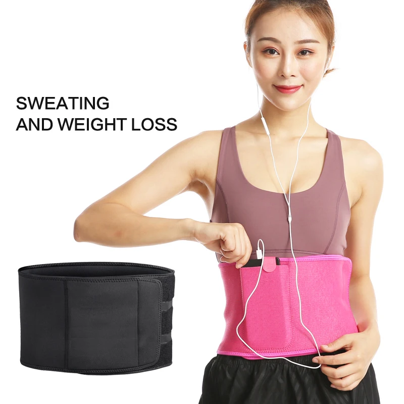 

Unisex Adjustable Elstiac Waist Support Belt Neoprene Faja Lumbar Back Sweat Belt with Pocket Fitness Belt Waist Trainer Heuptas