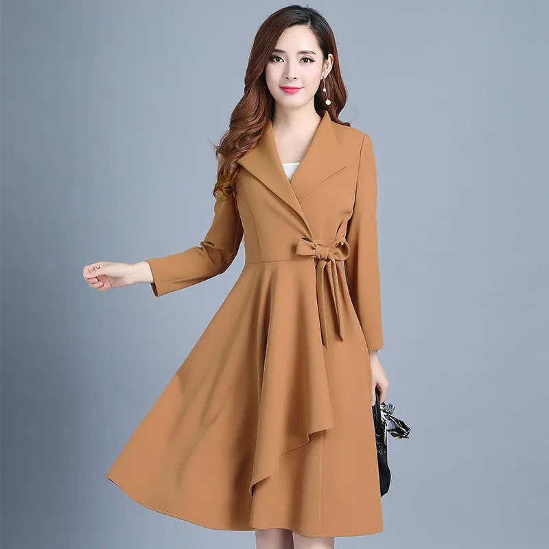 Женская ветровка модная Офисная длинная куртка в Корейском стиле весна 2020