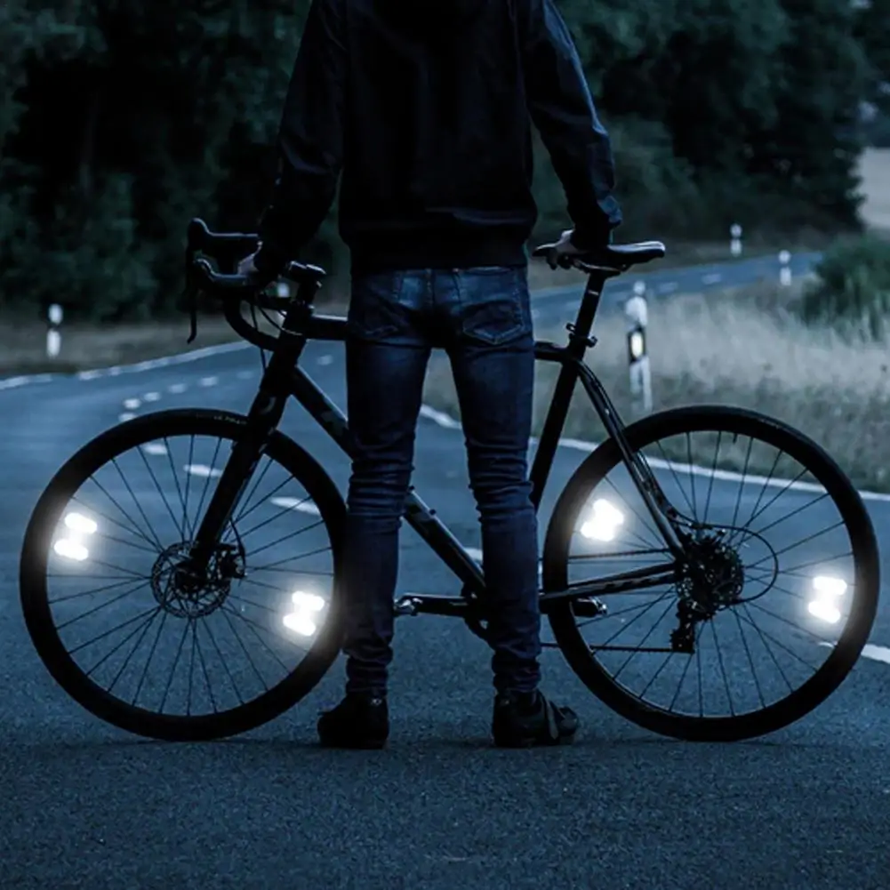 

Bike Reflector Stickers Visible Reflective Bicycle Decals Minimalist 360 Degree Visibility Stickers Strip For Night Riding