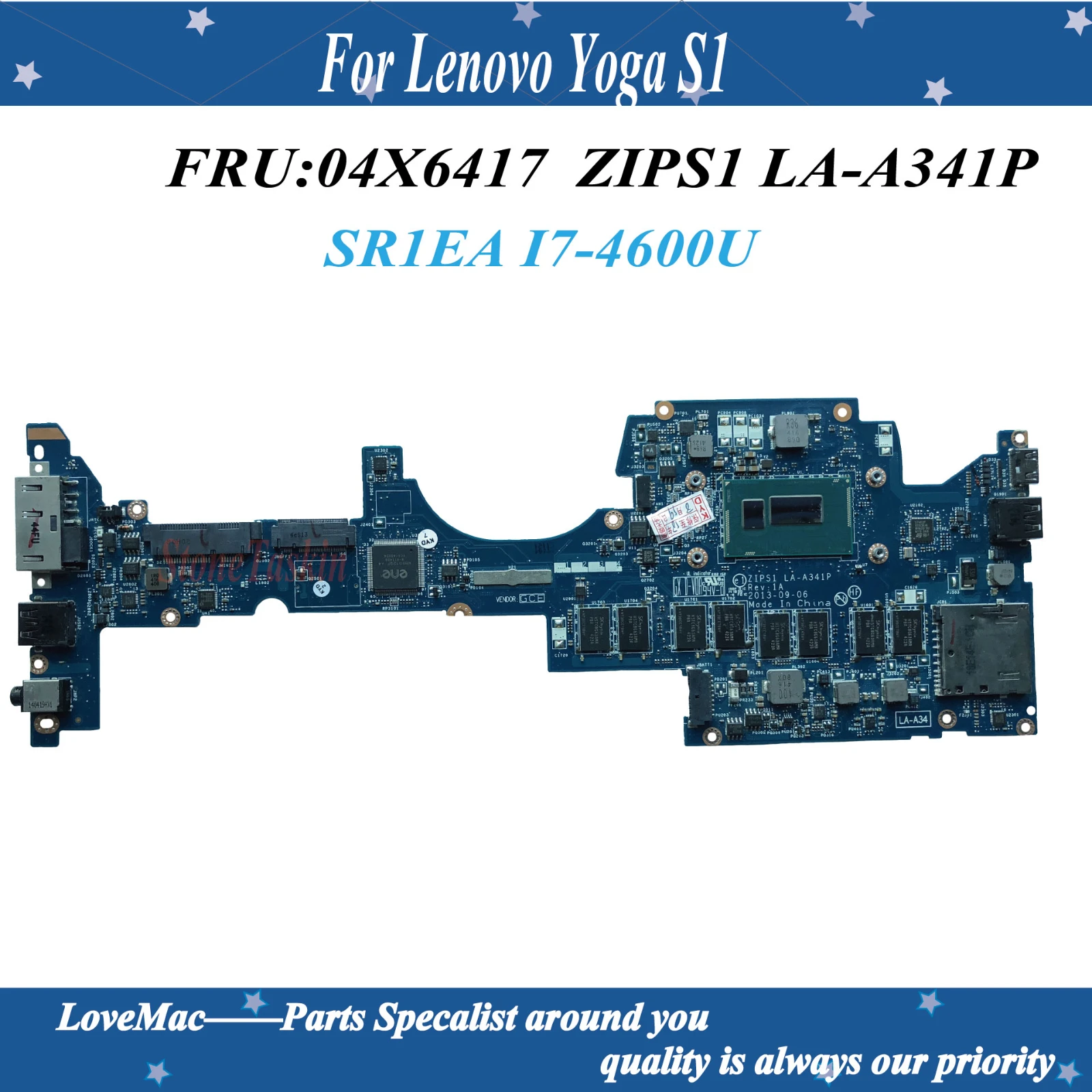 

Высокое качество FRU:04X6417 для ноутбука Lenovo Yoga S1 материнская плата ZIPS1 LA-A341P SR1EA I7-4600U 8GB 100% протестирована