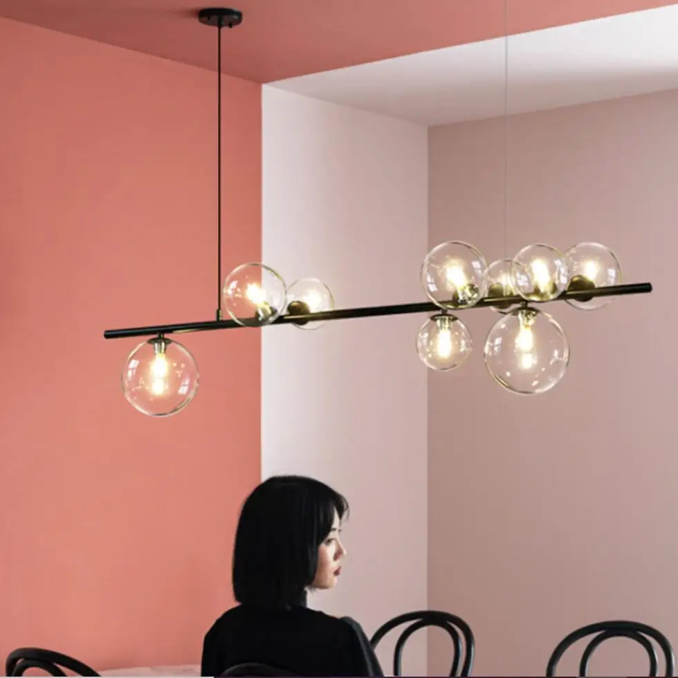 Lámpara colgante moderna de cristal transparente para comedor, arañas LED, cafetería, Bar, dormitorio, accesorios de iluminación, G9, 110-240V, Cable ajustable