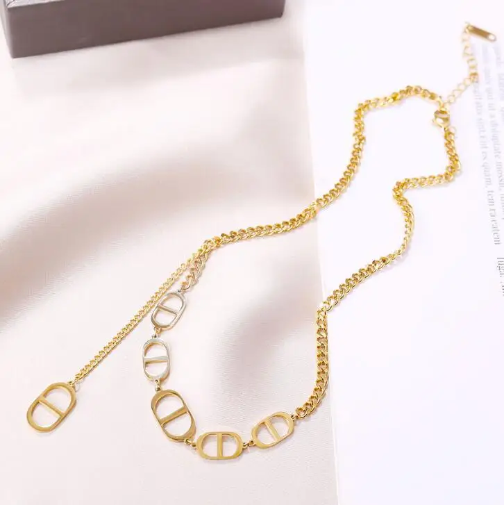 

2021 New Trend Pig Nose Pendant Necklace For Women Men Gold Stainless Steel Tassel Chain Necklace Short Clavicle Jewelry Gift