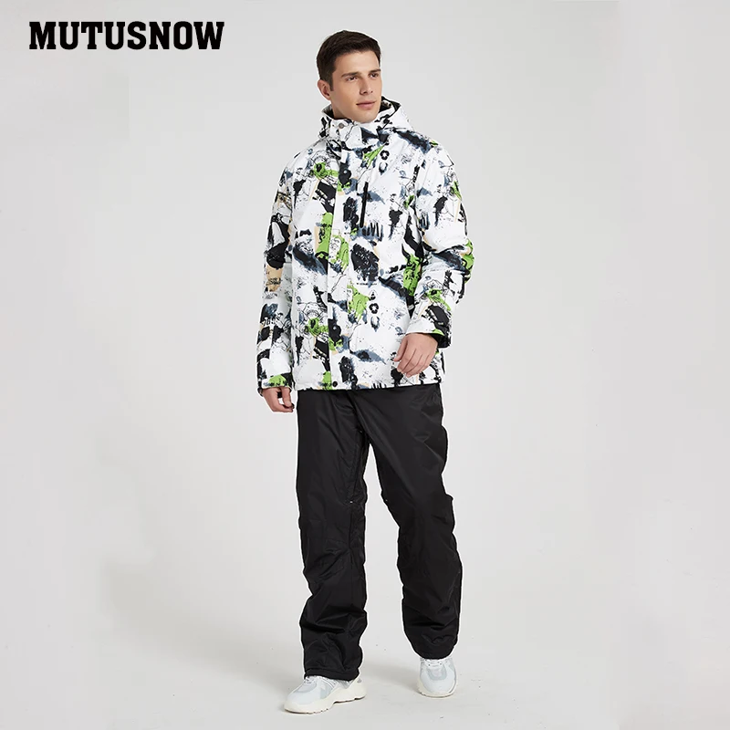 Лыжный костюм MUTUSNOW мужской новый зимний спортивный ветрозащитный