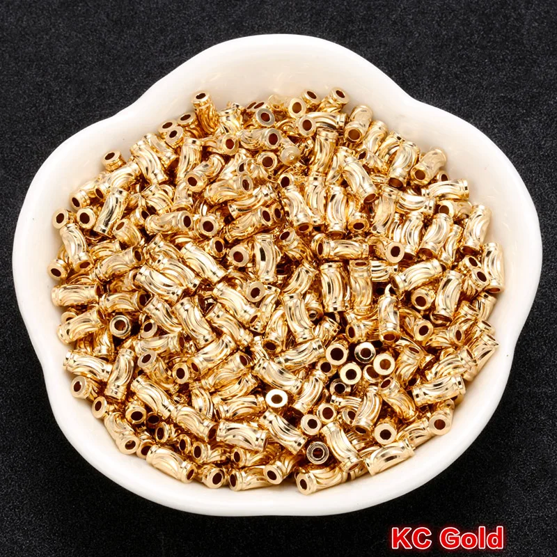 Латунные короткие резные трубки блестящие бусины-разделители для браслетов