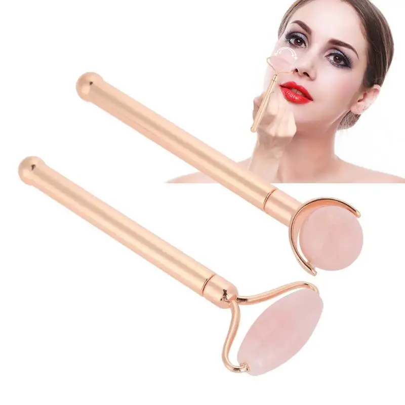 Натуральный нефритовый ролик для массажа лица массажер похудения и розовый