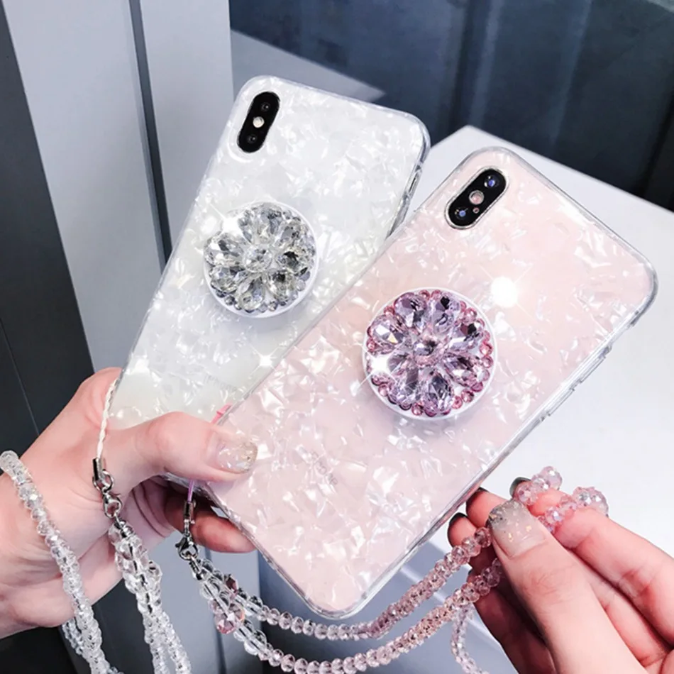 Роскошный Мраморный Ракушечный чехол для iPhone 11 12 Pro X Xs Max Xr 7 6 8 Plus Samsung S10 Note 9 20