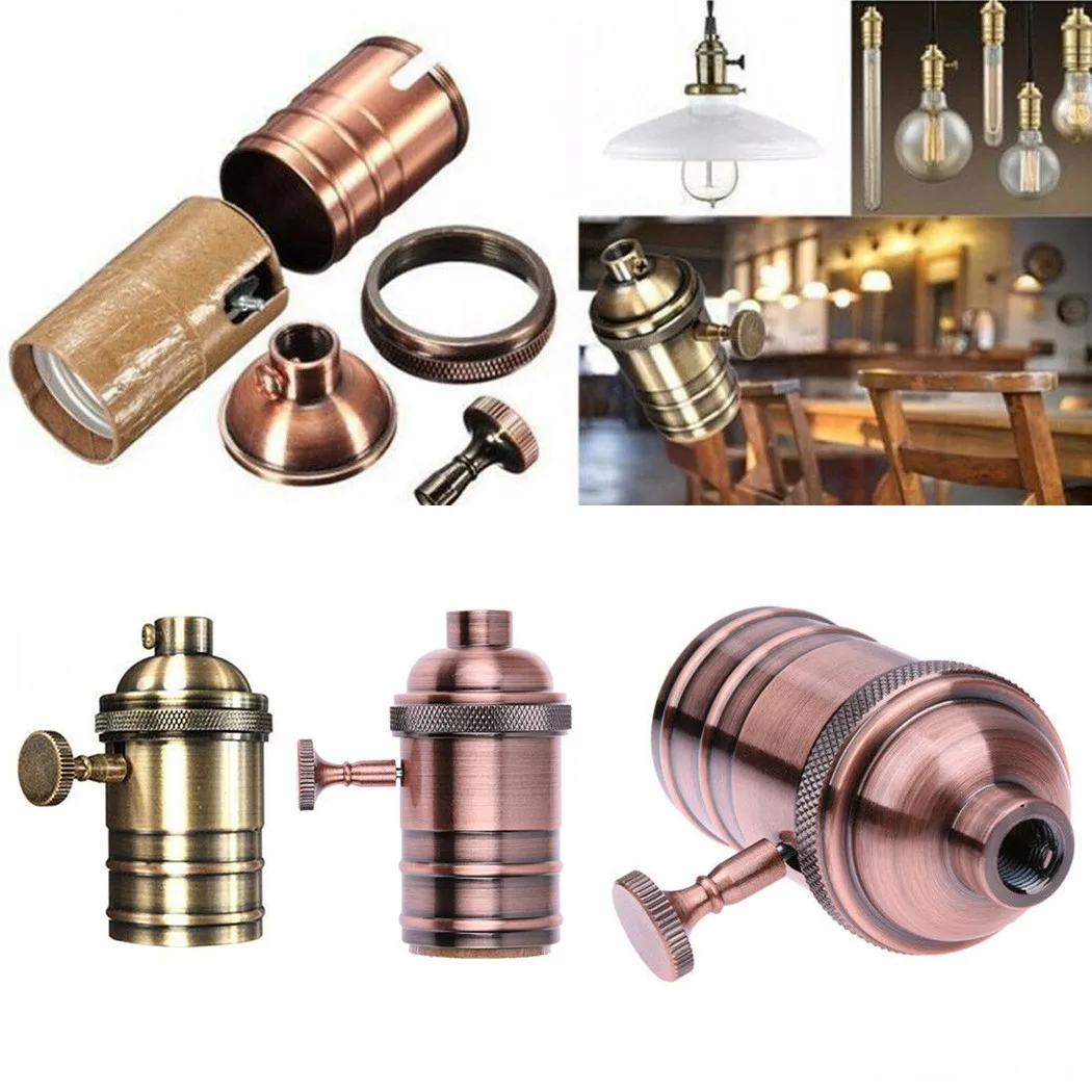 

Vintage Lamp Base Fitting E27 Hang Light Lamp Bulb Holder Switch Socket Base DIY Lamp Holder Retro Edison Lighting Accessories