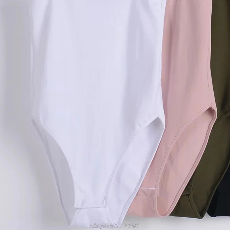 

Women Sexy Spaghetti Strap Camisole Bodysuit Off Shoulder Sleeveless Basic Leotard Simple Solid Color Bodycon M15 21 Dropship