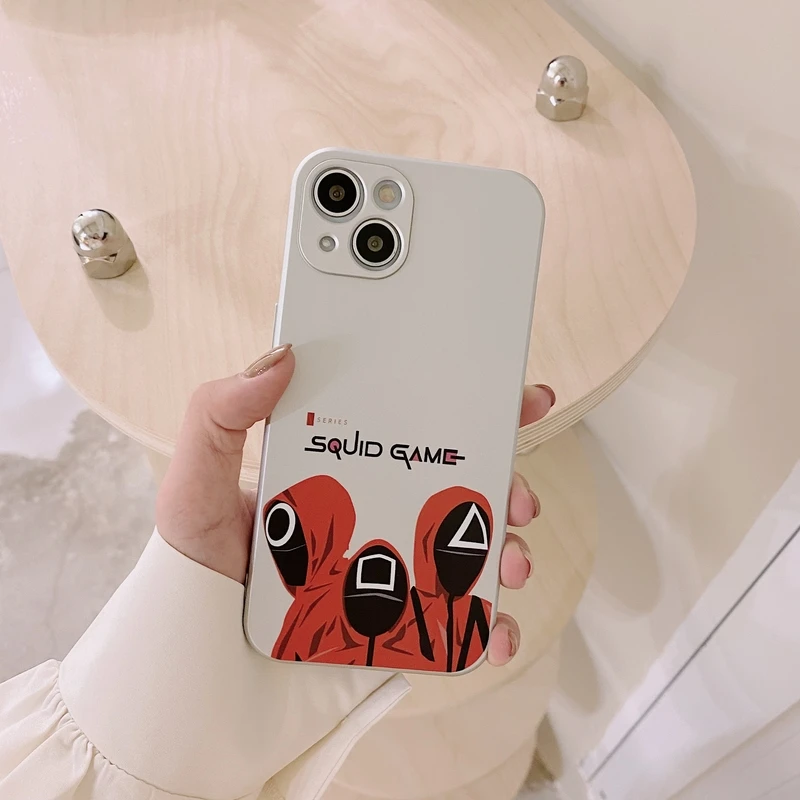 

Роскошный чехол для телефона с корейским рисунком игры кальмар для iPhone 13 Pro Max 12 11 Pro Max XR X XS Max 7 8 Plus, мягкие чехлы из ТПУ
