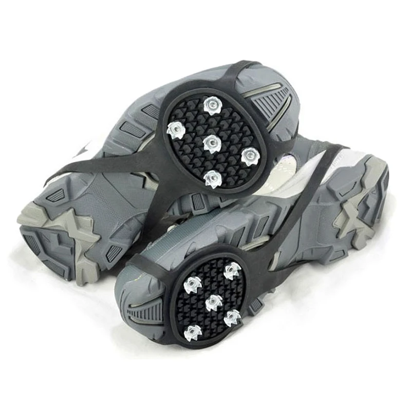 

Universal Non-Slip Gripper Ice Cleats Shoes for Adult with 8 Studs for Ice Fishing Walking Snow Shoveling Running C44