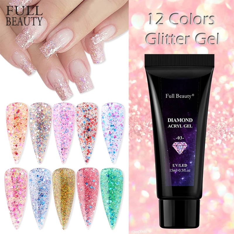 15 мл Полиакриловый гель для ногтей Блестящий Быстрый строитель наращивания