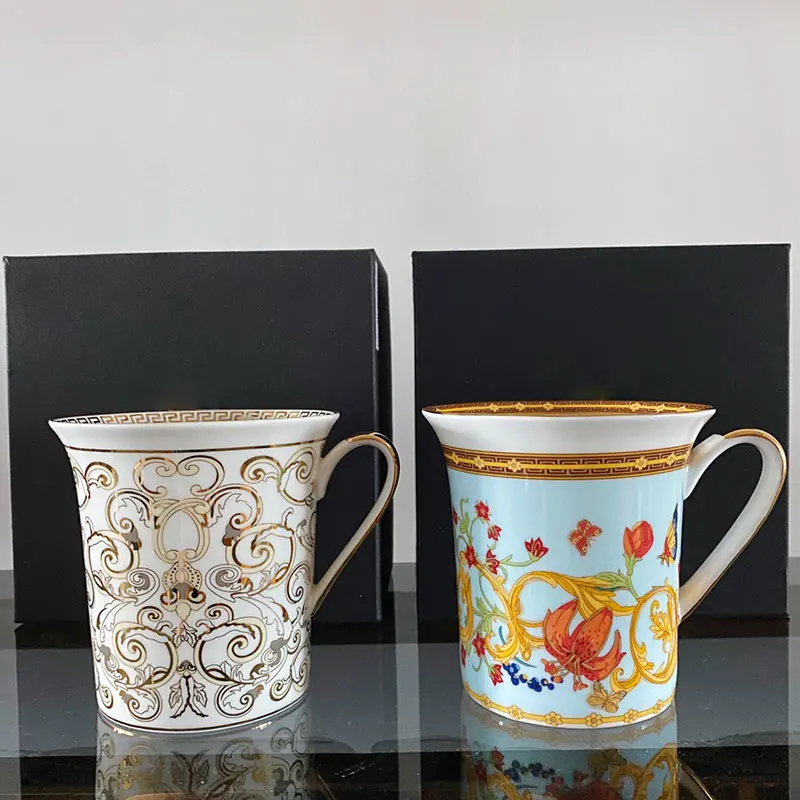 

Luxury Porcelain Coffee Mugs Bone China Cups Kitchen Tableware Decorative Cup For Tea Milk Water Europe Home Decor Unique Gifts