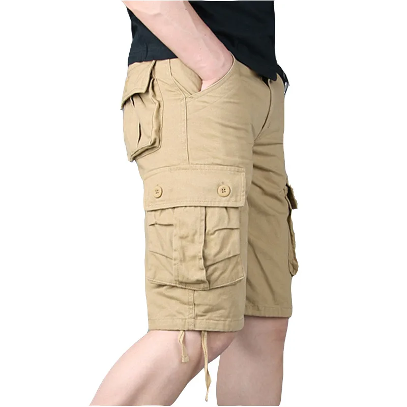 Шорты карго мужские хлопковые в стиле милитари модные армейские штаны для