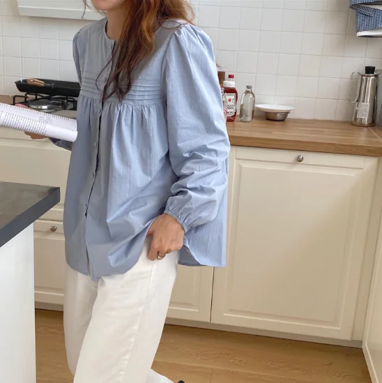 

S-XL New oversize Women Blouses spring Tops femme Casual Women shirt long sleeve Cotton Girls Blouse Plus Size Blusas autumn