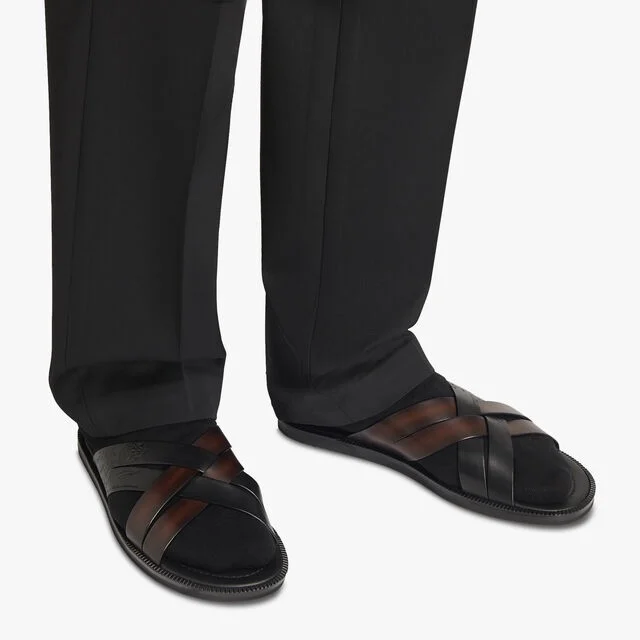 

On the new flip-flops, there are Sifnos Sritto patterned leather sandals with woven finishes