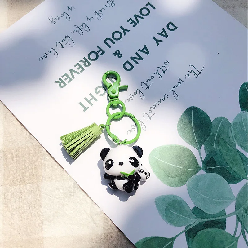 Классический милый брелок в виде черно-белой панды украшение для автомобильной