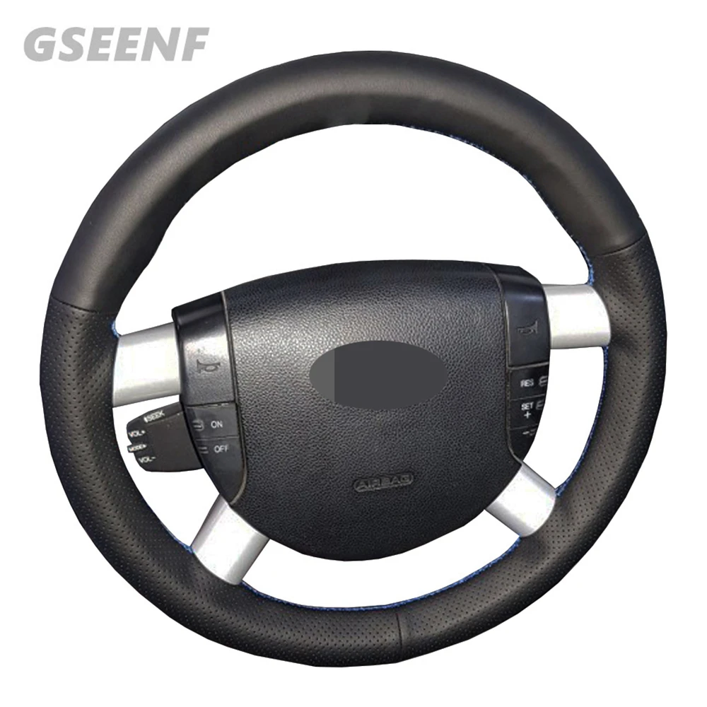 

For Ford Mondeo Mk3 2002-2006 Car Steering Wheel Cover Wrap Black Comfortable Wearable Hand-stitched Artificial Leather
