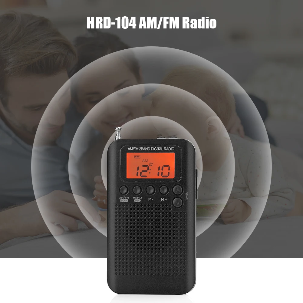 Radio de poche AM FM avec écran numérique LCD, 1.3 pouces, haut-parleur portable avec pilote de 40mm, fournitures d'instruments musicaux agréables