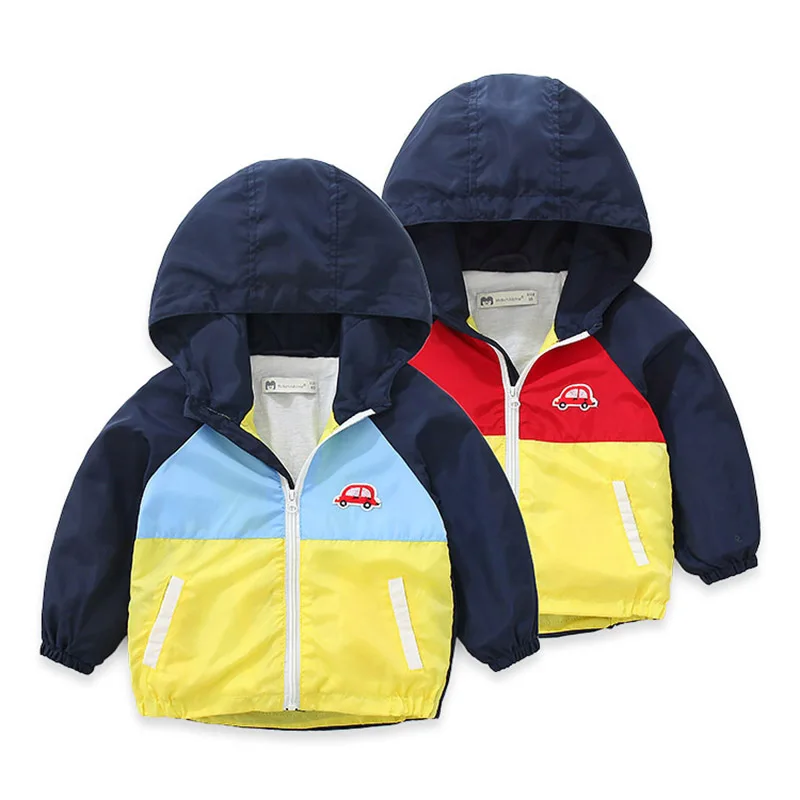 Весенняя Детская куртка с капюшоном ветровка верхняя одежда бейсбольные куртки