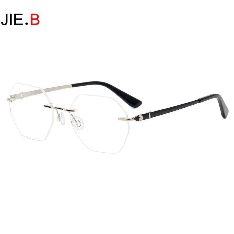 

Prescription Lenses Titanium Anti-blue Light irregular Rimless Lens, With Ultra-Light Diopter Progressive Myopia And Hyperopia
