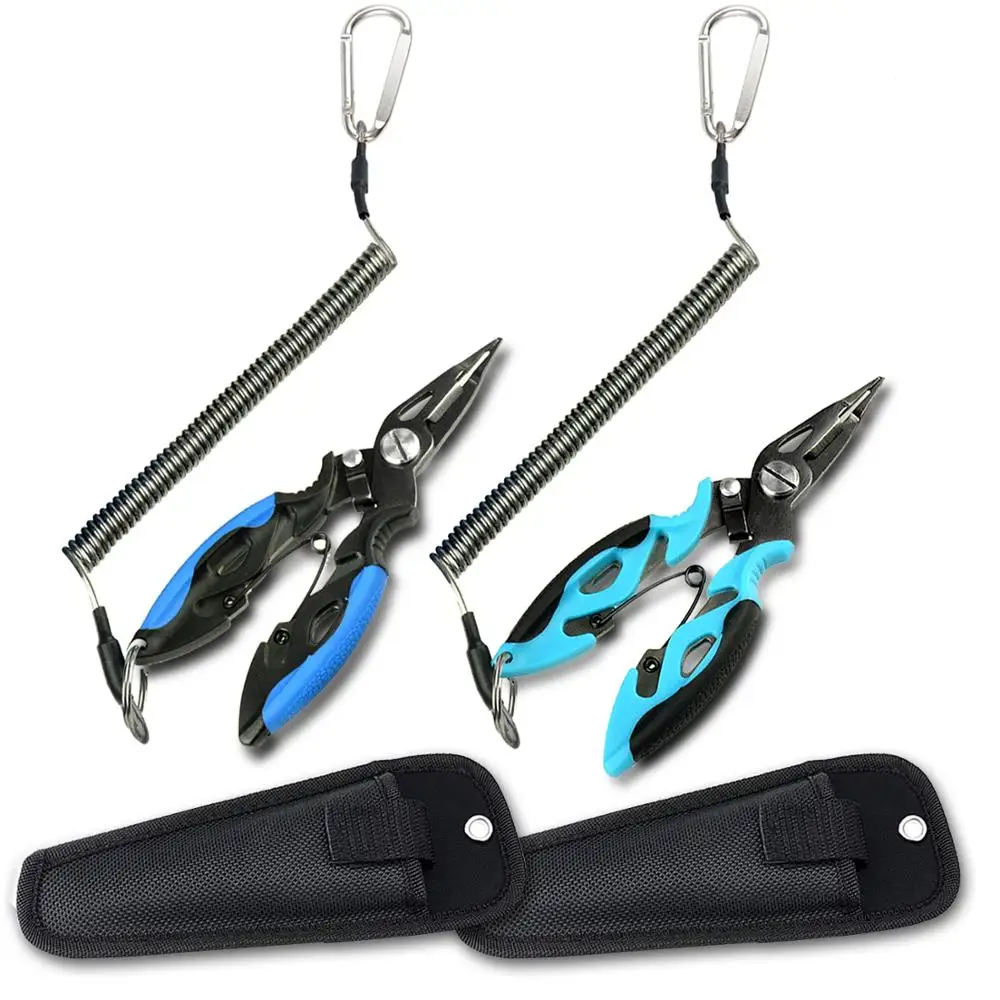 Рыболовные плоскогубцы из нержавеющей стали с ремешком для рыбалки и удаления
