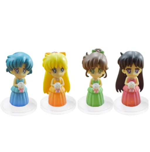 

6pcs/set Sailor Moon Tsukino Usagi Action Figure PVC Cake Collection Model Toys Moon Hare Water Ice Moon Warrior Anime Figure