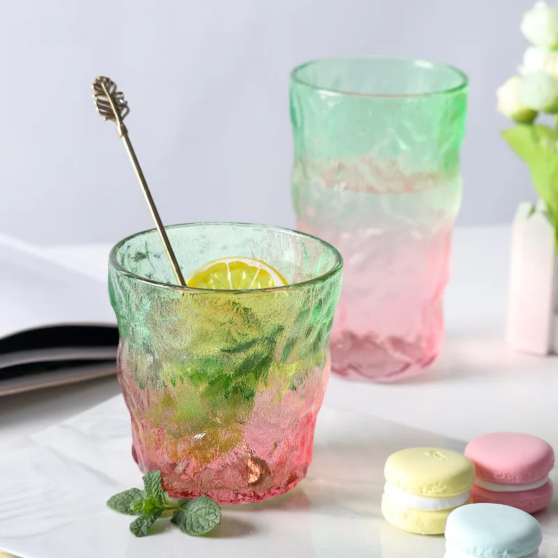 

Glacier Pattern Glass Cup Bark Pattern Foreign Wine Whiskey Cup With Phnom Penh Home Daily Breakfast Coffee Milk Water Cup