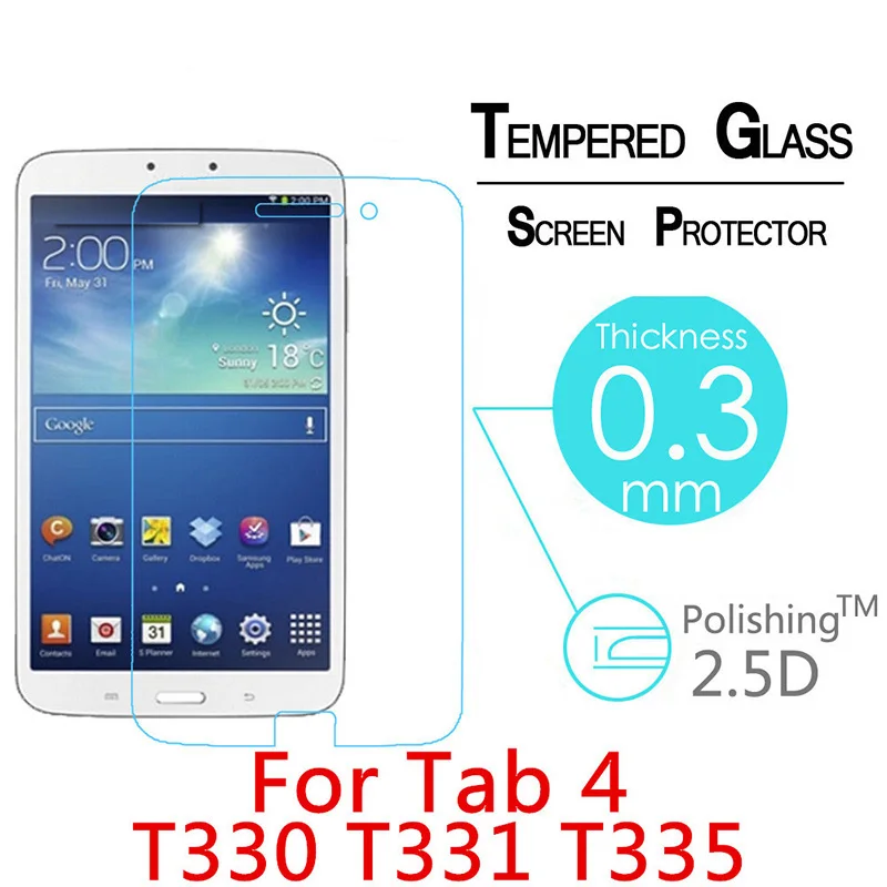 HD закаленное Стекло для samsung Galaxy Tab 4 8 0 T330 T331 дюймов защита экрана планшета пленка