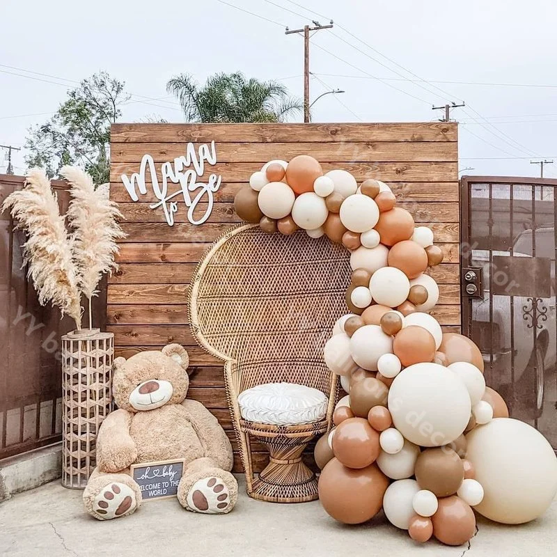 

DIY Latex Ballon Chain Wedding Birthday Party Latex Coffee COCO Balloons Arch Garland Kit Apricot Backdrop Baby Shower Decor