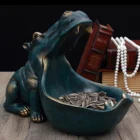 Чаша для ключей большой рот гиппопотама фигурка для хранения ключей контейнера для украшения дома смолы фигурка Бегемот ювелирные изделия держатель стильное украшение украшения