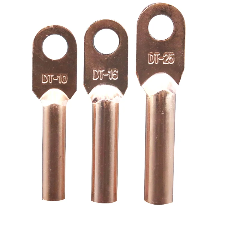 

DT-50 Wire Terminal Copper Crimp Splice Silver Tin Plated Block Bare Bolt Hole Nose Tube LUG Cable Connector