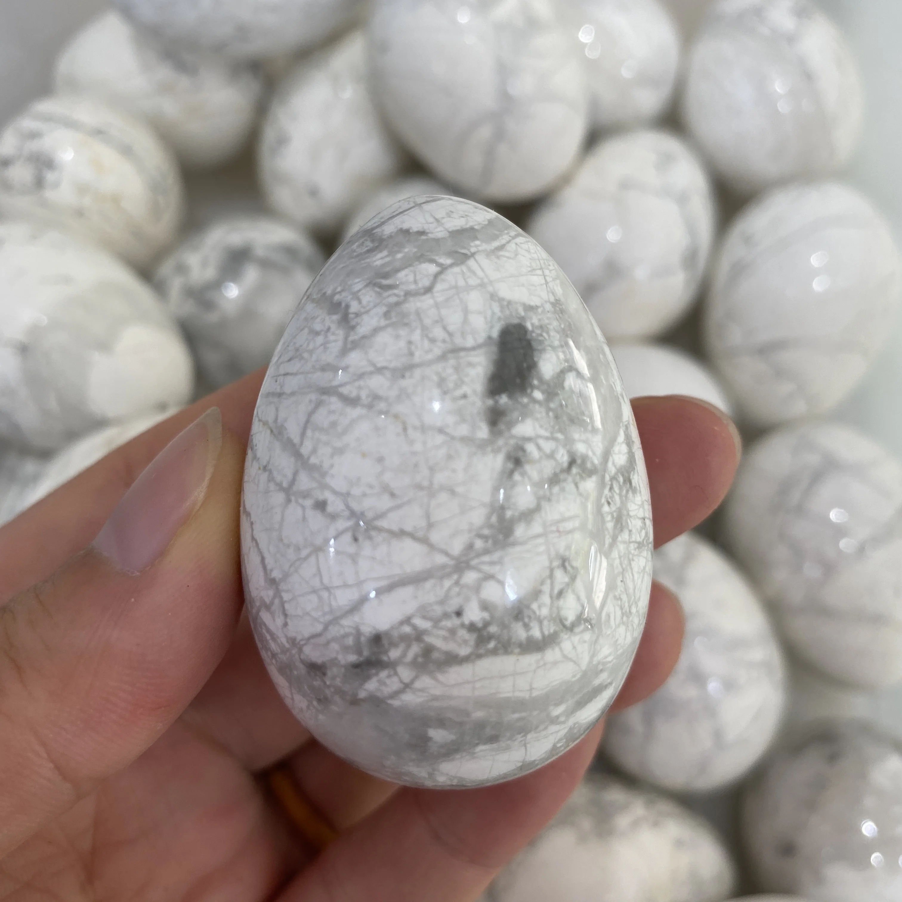 Натуральное белое бирюзовое кварцевое яйцо Magic лечебная Сфера драгоценный
