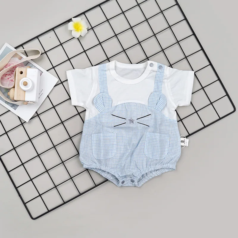 Новинка 2019 года хлопковое От 0 до 1 с короткими рукавами Одежда для младенцев